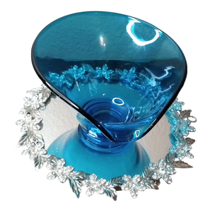 1960s Viking Bluenique Lipped Bon Bon Bowl