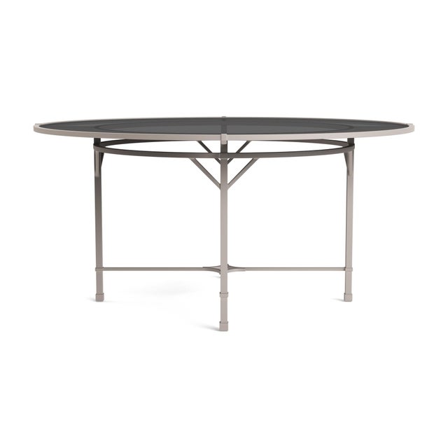 Brown Jordan Brown Jordan Venetian 60" Round Dining Table - Glass Top, Dove frame For Sale - Image 4 of 11