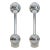 Pair of Chrome John Mascheroni Barbell Lamps For Sale