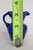 Mid 20th Century Hand Blown Art Glass Mini Pitcher Small Creamer Cobalt Blue Swirl Pattern For Sale - Image 11 of 15