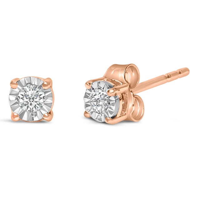 Draped in the tender embrace of 10K Rose Gold Plated .925 sterling silver and plated with radiant rhodium, these exquisite...