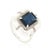 Not Yet Made - Made To Order 3.63ct Emerald-Cut Blue Sapphire Diamond Victorian Ring in 18k White Gold Size 5.5 For Sale - Image 5 of 18