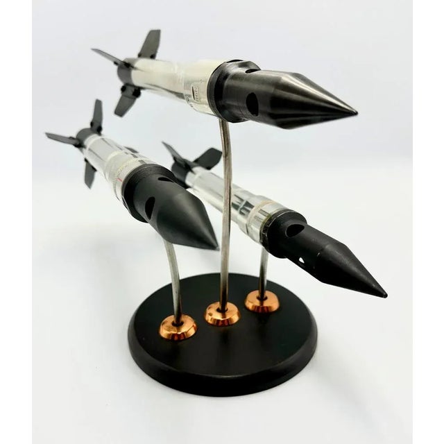 Vintage Polish Cold War Triple Rocket Statuette, 1970s For Sale - Image 6 of 11