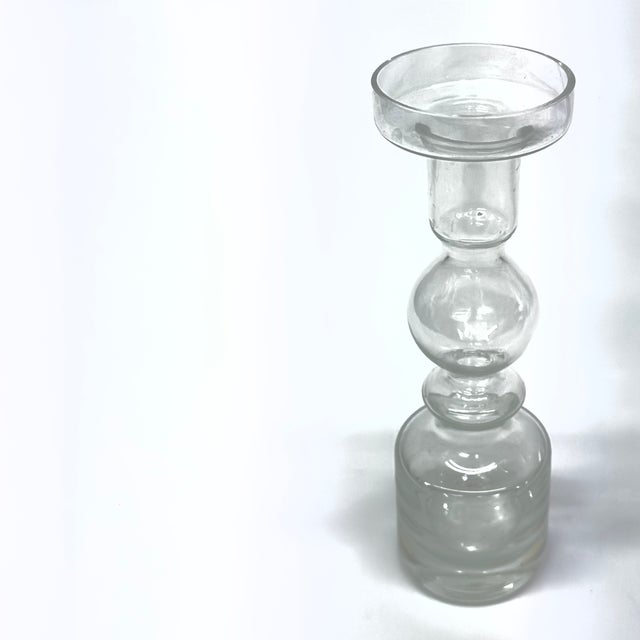 Riihimäen Lasi Oy Mid-Century Modern Clear Glass Pompadour Candle Holder by Nanny Still for Riihimäen Lasi Oy For Sale - Image 4 of 7