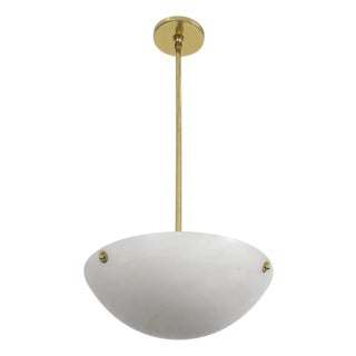 Alabaster dome pendant For Sale