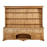 Country English Farmhouse Welsh Pine Dresser With Plate Rack For Sale