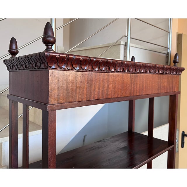 Late 19th Century French Empire Style Walnut Four Shelves Etagere For Sale In Miami - Image 6 of 9