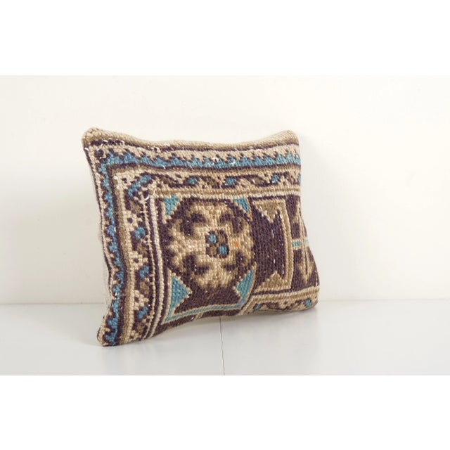Mid-Century Modern Handmade Carpet Rug Pillow Cover For Sale - Image 3 of 5