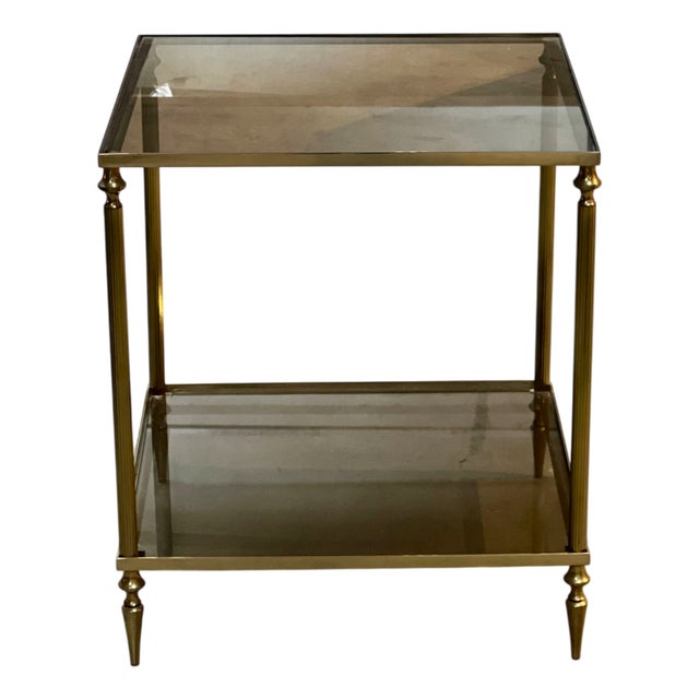 Mid-Century French Brass Lamp Table, 1965 For Sale