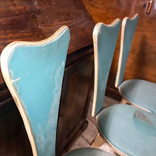 Metal Leatherette Dining Chairs by Umberto Mascagni, 1950s, Set of 6 For Sale - Image 7 of 18