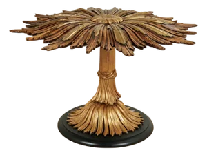 Parcel Gilt Carved Wood Flower Dining or Center Table
