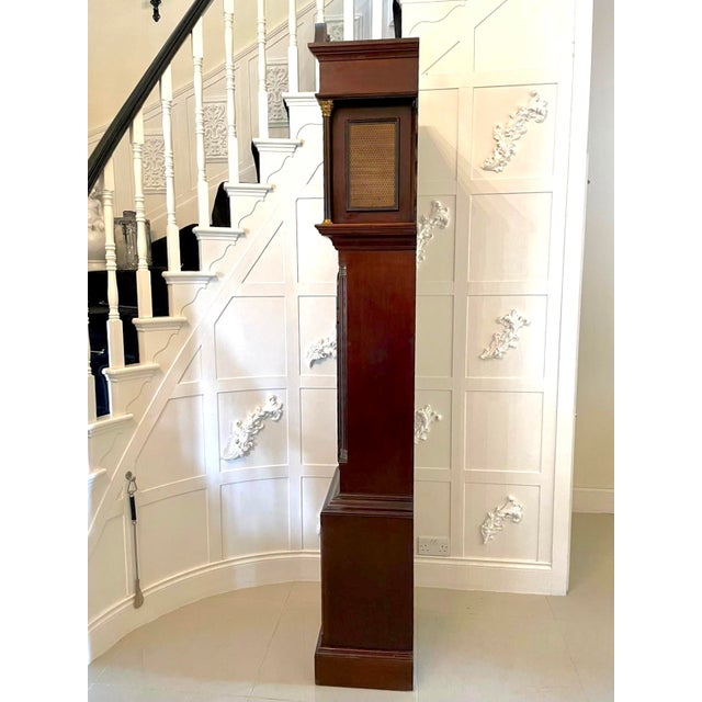 Late 19th Century Antique Victorian Mahogany Eight Bell Musical Grandfather Clock by Winsor Bishop Norwich, 1880 For Sale - Image 5 of 17