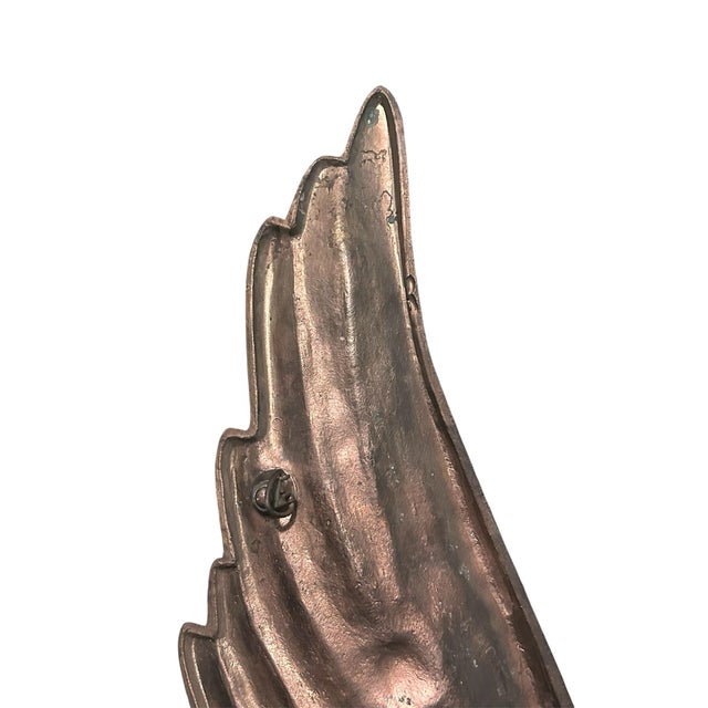 1970s Vintage Brass Eagle Hanging Wall Decor Large 34” 34 Inch Wingspan For Sale - Image 5 of 11