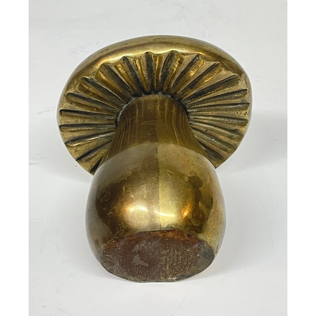 Mid 20th Century MCM Danish Brass Mushroom Art Objet Paperweight Decor For Sale - Image 5 of 12