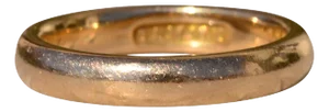 The Boaz: Signed Antique Wedding Band in Yellow Gold Circa 1910