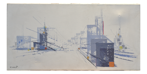 Abstract City Scene, Signed J.P. Collin '72
