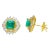 Colombian Emerald earrings in Art Deco inspired 18k yellow gold setting For Sale