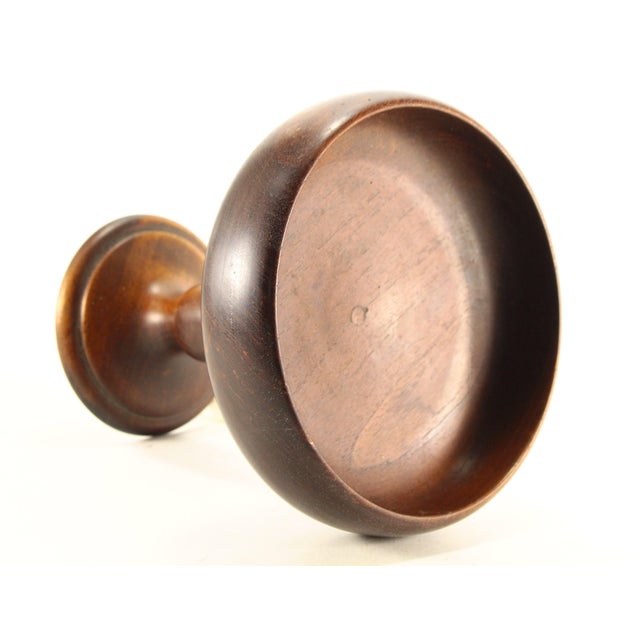 Wood Victorian Mid. 1800's Turned Wood Treen Ware Raised Tazza, Compote For Sale - Image 7 of 12