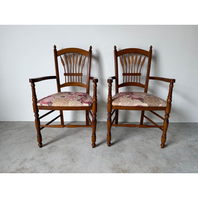 Vintage Italian Country French Provincial Wheat Sheaf Back Dining Chairs – Set of 6 For Sale In Miami - Image 6 of 12
