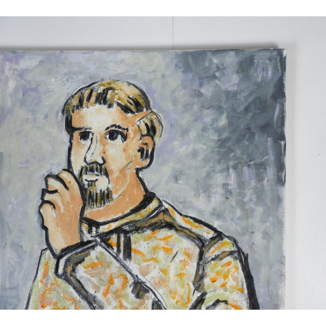 Contemporary Bearded Man Portrait Painting For Sale - Image 4 of 6