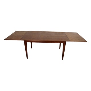 Mid-Century Modern Teak Dining Table With Pullout Leaves For Sale