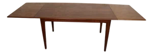 Mid-Century Modern Teak Dining Table With Pullout Leaves