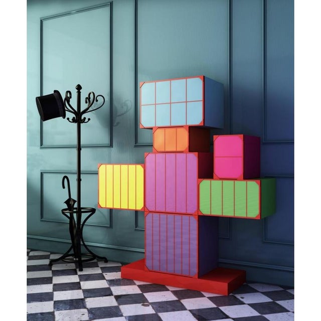 Pink Man Cabinet in Powder-Coated Aluminum by Altreforme For Sale - Image 8 of 9