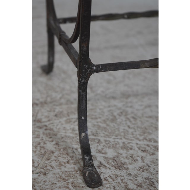 Vintage Wrought Iron Base Marble Top Side Table For Sale - Image 11 of 12
