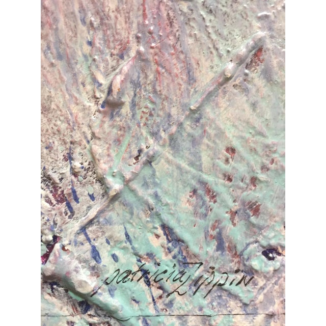 Patricia Zippin "Shades of Blue" 1980s Mixed Media 15"x 11.5", unframed Signed in ink on lower right Patricia Jayne Zippin...