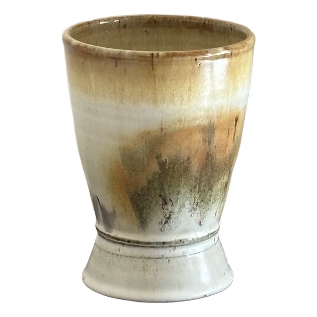 Vintage Stoneware Studio Pottery Vase For Sale