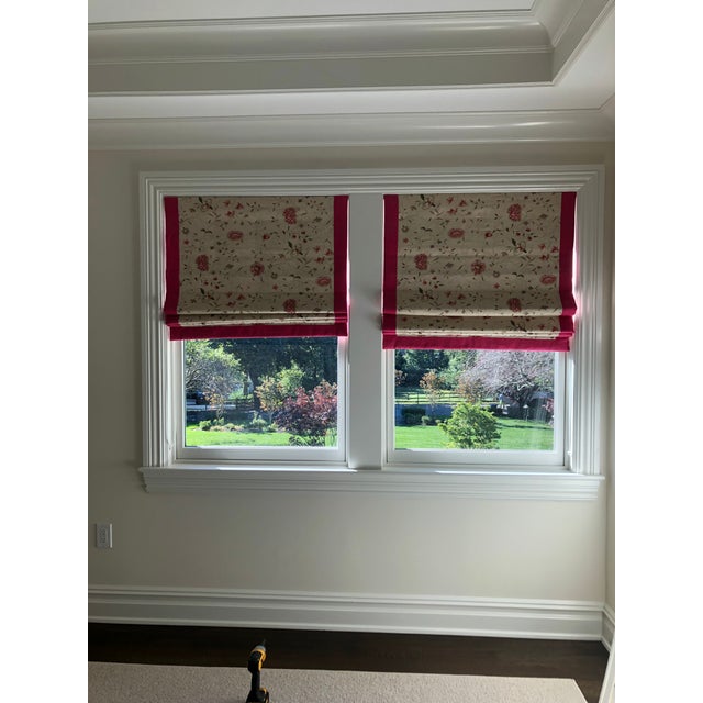 Roman Shades With Borders in Hot Pink a Pair Chairish