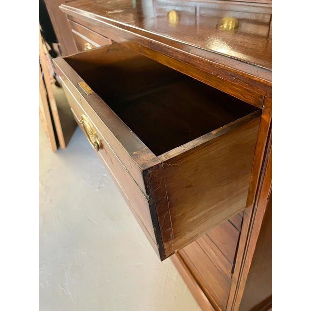 Early 20th Century Mahogany Dressing Chest With Mirror For Sale - Image 6 of 11