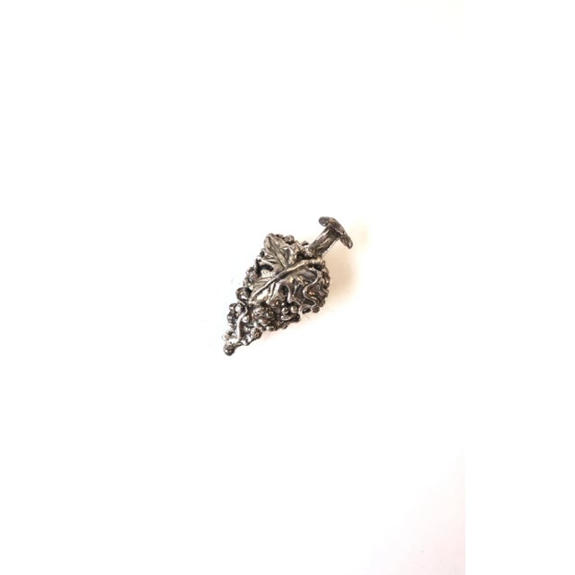 French Sterling Silver Wine Bottle Stopper Bunch of Grapes For Sale - Image 3 of 8