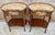 Mid 20th Century Carved Wood Kidney Shaped Bedside Tables with Bronze and Marble Top, Set of 2 For Sale - Image 17 of 18