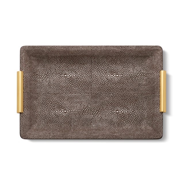 AERIN AERIN Faux Shagreen Small Vanity Tray, Chocolate For Sale - Image 4 of 4