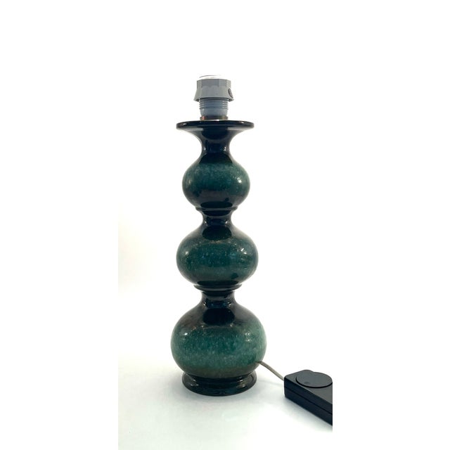 Forest Green Space Age Table Lamp with Large 3-tier Ceramic Lamp Base in Emerald Green from Kaiser Leuchten For Sale - Image 8 of 13