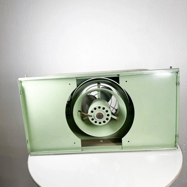 Pistachio 1950s Vintage Wall Unit Vornado Pistachio Green Electric Window Fan For Sale - Image 8 of 11