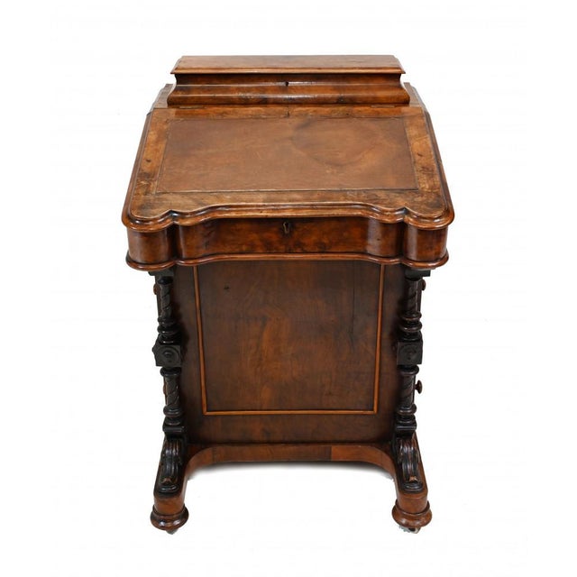 Antique Davenport Desk in Walnut, 1880 For Sale - Image 6 of 16