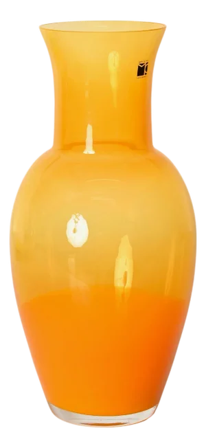 Orange Blown Murano Decorative Glass Vase, Signed attributed to Carlo Moretti, Italy 1970s