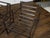 Pair of Mid 20th Century Industrial Iron Sling Transat Chairs with Brown Leather For Sale - Image 10 of 12