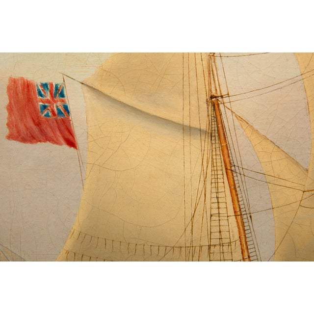19th Century British Antique Sailing Ship Painting of “Ariel” at Sea by John Murday For Sale - Image 4 of 18