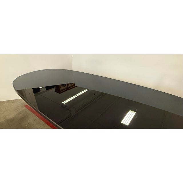 Metal Coup d'Etat Bespoke Black Glass + Metal Dining Table For Sale - Image 7 of 12