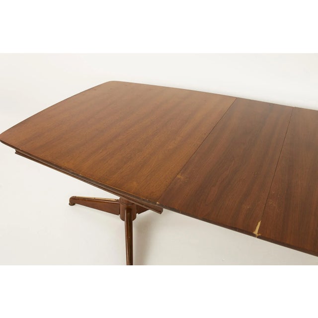 Kent Coffey Mid Century Pedestal Base 10 Seater Walnut Dining Table For Sale - Image 11 of 13