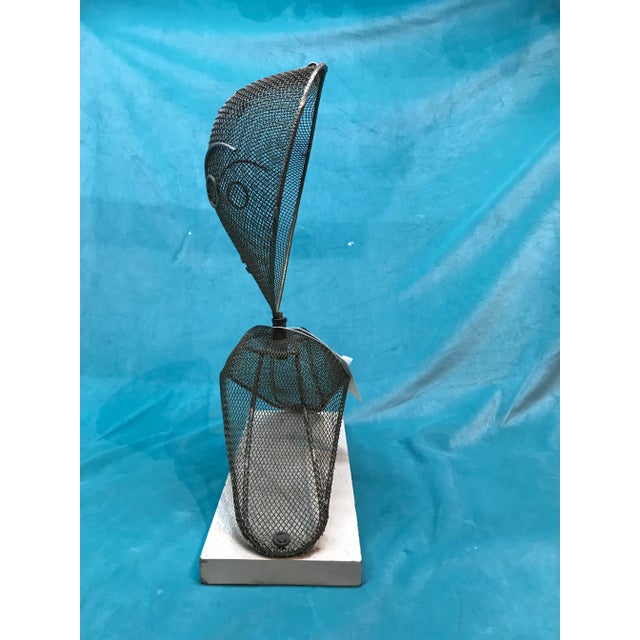 Frederic Weinberg 1950s Fredric Weinberg Wire Mesh Bust Head Display Mannequin For Sale - Image 4 of 11