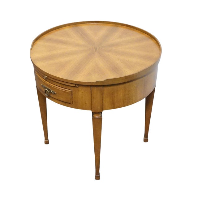JOHN WIDDICOMB / WILLIAM A BERKEY Traditional Federal Style Sunburst Mahogany 23" Round Accent End Table 7788 22" High 23"...