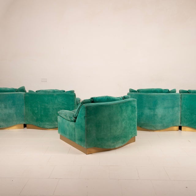 Gold STROPICCIO Lounge Chairs by Luciano Frigerio for Frigerio Di Desio, 1975, Set of 4 For Sale - Image 8 of 14