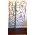 Decorative heavy wrought iron room divider screen featuring an ornate, scrolling design and a green verdigris finish and...