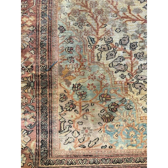 A 19th Century Rare Genuine Silk Ferahan Sarouk Rug Circa 1870 For Sale - Image 4 of 15