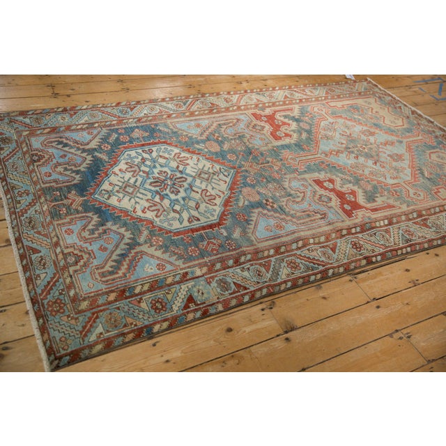 1940s Vintage Persian Malayer Medallion Abrashed Wool Carpet For Sale - Image 9 of 10