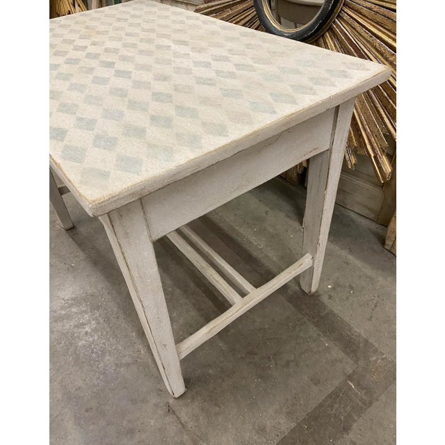Early 20th Century French Antique Painted Console Accent Table With Drawer - Early 20th C For Sale - Image 5 of 8